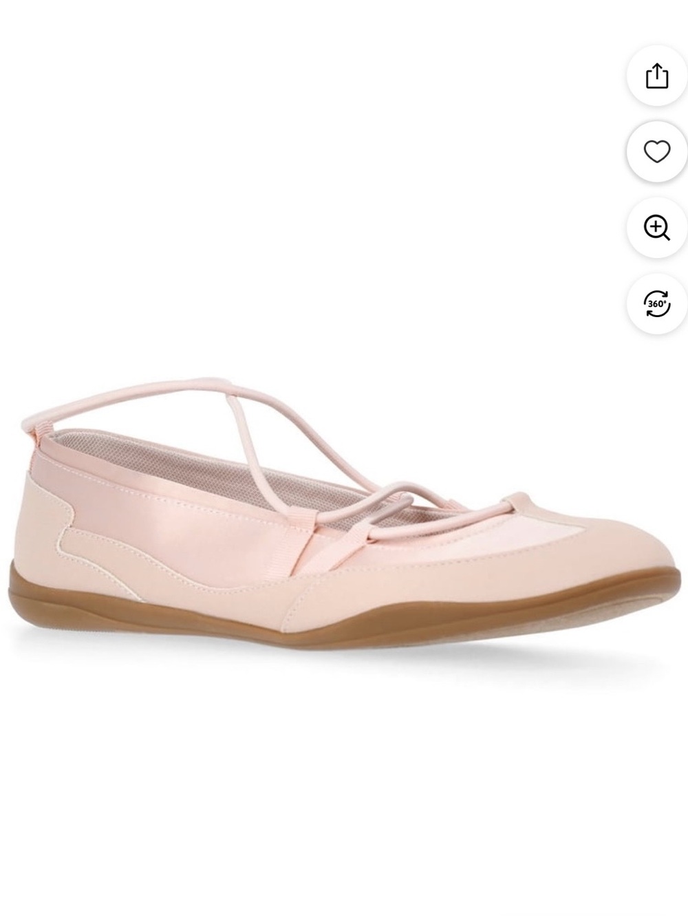 NWOT No Boundaries Tennis Shoe Ballet Flats in Pink Size 9